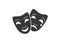 Masquerade vector icon on white background. Comic and tragic mask iconMobile