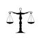 Mass balance scales isolated law and justice icon