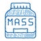 Mass Bottle Sport Nutrition doodle icon hand drawn illustration