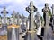 A Mass of Celtic Crosses in a Dublin Cemetery