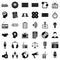 Mass communication icons set, simple style