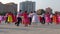 Mass dance in honor of victory day in the war at the Workers Party Foundation Monument.