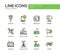 Mass Media line design icons set