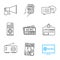 Mass media linear icons set