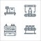 Mass production line icons. linear set. quality vector line set such as packages, dashboard, bottle