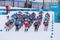 Mass start in the Men`s 15km + 15km Skiathlon at the 2018 Winter Olympics