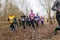 Mass start of the relay at competitions in outdoor orienteering Grodno Forest Day