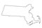 Massachusetts map outline vector illustartion