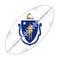 Massachusetts State USA Football Flag