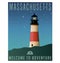 Massachusetts, United States travel poster or luggage sticker