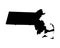 Massachusetts US Map. MA USA State Map. Black and White Massachusettsan State Border Boundary Line Outline Geography Territory Sha