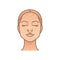 Massage facial lines. Elegant woman head. Face and neck massage. Beauty treatment, skin care, massage lines