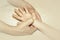 Massage female hands, female hands masseur, patient health, vignette