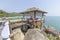 Massage gazebo overlooking the sea. Spa massage room on the beach in Thailand