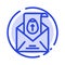 Massage, Mail, Easter, Holiday Blue Dotted Line Line Icon