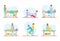 Massage Methods of Masseuses Icons Set Vector