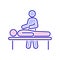 Massage procedure line color icon. Physiotherapy, acupuncture, rehabilitation. Isolated vector element. Outline