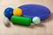 Massage rubber balls, balance cushion and roller for self massage and reflexology