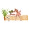 Massage in sauna with hot broom. Spa bathhouse, hot therapy