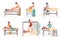 Massage therapy composition set, vector flat isolated illustration