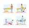 Massage Treatment and Care Isolated Icons Vector