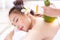 Massager or professional of massage of aromatherapy uses herbal