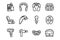 Massagers line vector doodle simple icon set