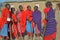 Massai group dancing-Tanzania,Africa