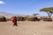 Massai villagers with their daily life