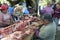 Masses of meat preparing Argentine workers