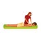 Masseur standing and making massage of back vector illustration