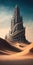 Massive Arcology Tower In Desert Mobile Wallpaper. Generative AI