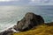 Massive black rock at seashore at Port Macquarie Australia