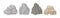 Massive Boulder and Cobble as Rock Fragment Vector Set