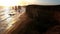 A massive cliff and the sunset at the famous Twelve Apostles on the Great Ocean Road in Australia