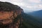 A massive cliff at the Wentworth Falls in the Blue Mountains in Australia