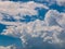 A massive cloud in the blue sky - cumulus congestus or towering cumulus