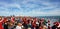 Massive crowd at Surfing Santas in Cocoa Beach