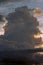 Massive cumulus cloud at sunset