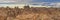 Massive Dolerite Rock Formations at Giant`s Playground near Keetmanshoop, Namibia, panorama