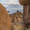 Massive Dolerite Rock Formations at Giant`s Playground near Keetmanshoop, Namibia, vertical