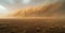 Massive dust storm over a barren landscape