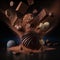 massive explosion of dark chocolate image generative AI