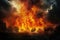 A massive fire blazes in the sky, creating a mesmerizing and powerful sight for onlookers, Forest fire natural disaster concept,
