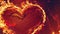 Massive flaming heart against abstract backdrop. Valentine\\\'s Day concept. Symbolizes fiery love. Ai Generated