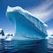 massive floating iceberg in the with visible tip above the water and a