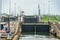 Massive gates at the Gatun locks