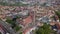 Massive historic building with the clock tower in a german city, 4k