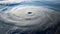 Massive Hurricane Seen from Space Aerial View of Swirling Vortex