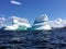 A massive iceberg floating off the coast of Twilingate, Newfoundland and Labrador, Canada.